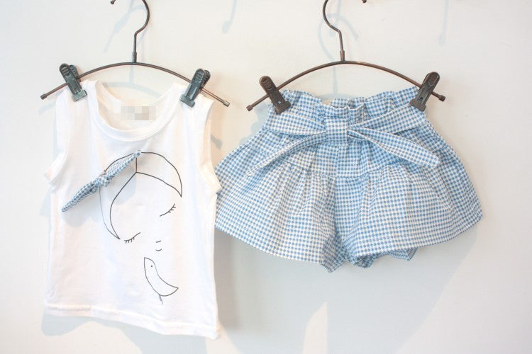 AiLe Rabbit Girls Fashion Clothes Set Short Sleeve Shirt Short Skirt 2 Piece Suits Cartoon Girl Bow Cotton Kids Clothes Set k1 AiLe Rabbit Girls Fashion Clothes Set Short Sleeve Shirt Short Skirt 2 Piece Suits Cartoon Girl Bow Cotton Kids Clothes Set k1